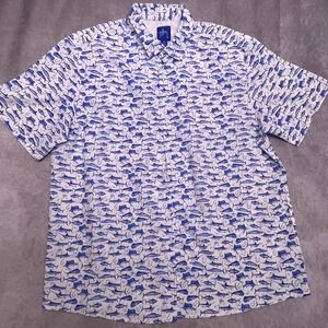 Guy Harvey Fishing Shirt Mens XL White Blue Marlin Mahi Mahi Vented Performance